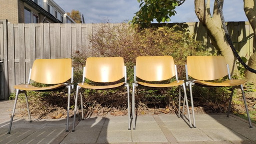 4X Sedie Castelli Design Dsc 106 Sedia Piretti Vintage  