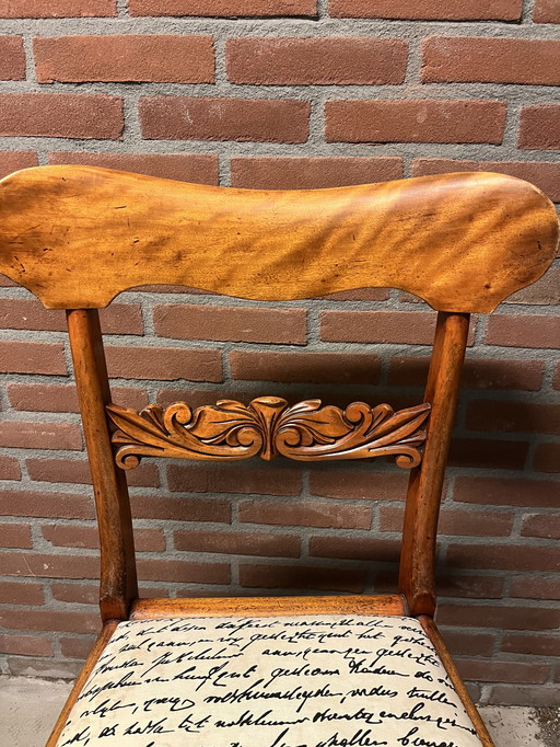4 chaises de salle à manger Biedermeier antiques