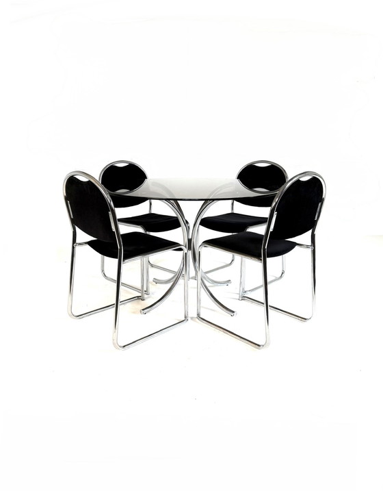 Image 1 of Vintage chromen Space Age eetkamerset ‘80