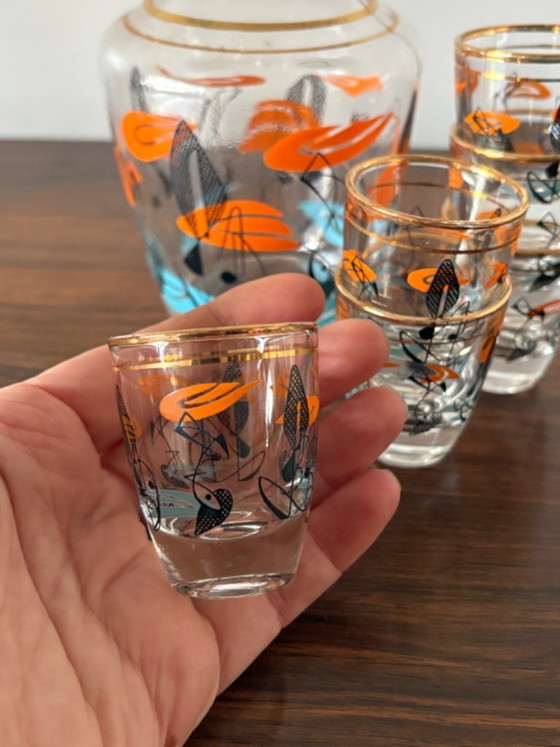 Image 1 of Bellissimo set di decanter per liquori in stile Atomic Mid Century degli anni '60.