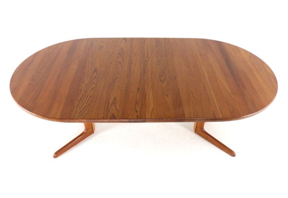 Image 1 of Vintage Round Danish 2x Extendable Teak Dining Table
