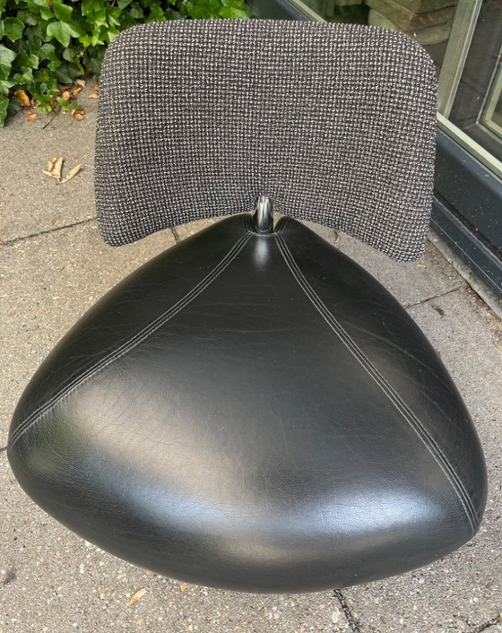 Image 1 of 2 x Leolux Pallone Lill'one (Mini fauteuil) dossier en cuir et tissu