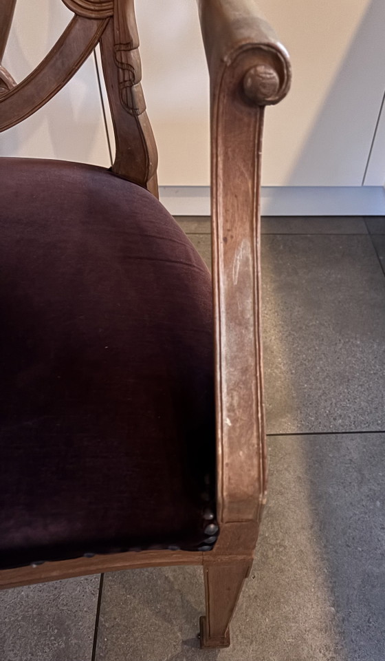 Image 1 of 4 sedie in stile Hepplewhite.