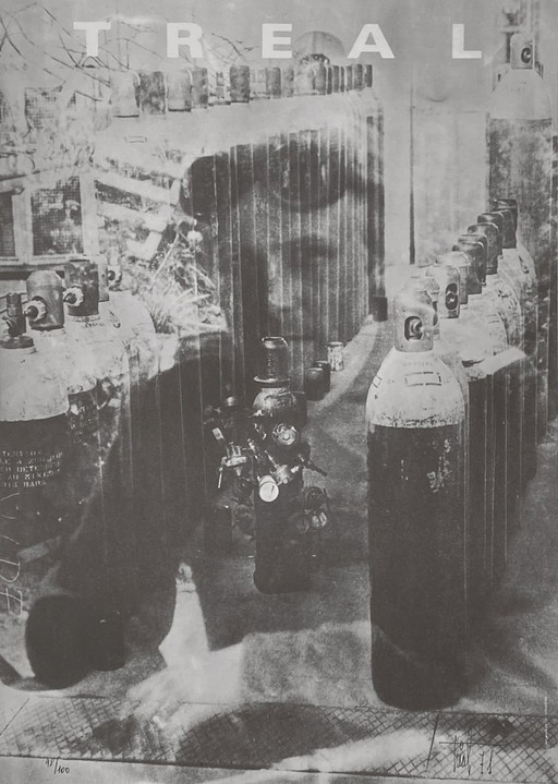 Bernard Treal, autoritratto, fotolitografia firmata, 1971