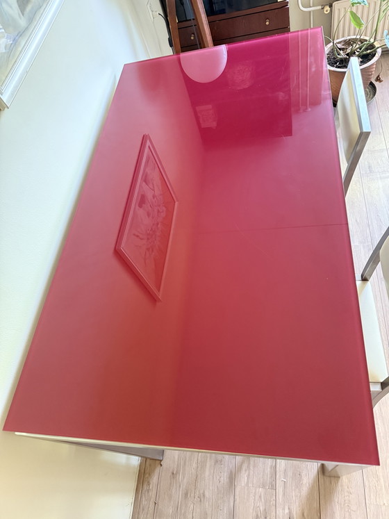 Image 1 of Bar-/eettafel avec vier barkrukken (lederen bekleding)