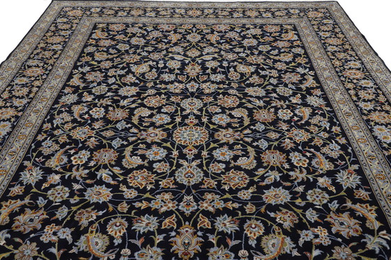 Image 1 of Tapis persan original noué à la main Keshan 385 X 280 cm Très bon état Fin avec soie
