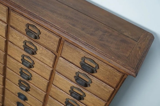 Image 1 of Antiker französischer Archiv-/Apothekerschrank aus Eiche von Chouanard, ca. 1910