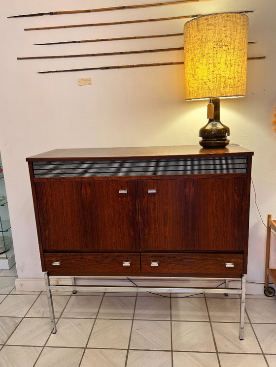 Image 1 of Meuble de bar vintage / Buffet avec éclairage, palissandre, années 1960
