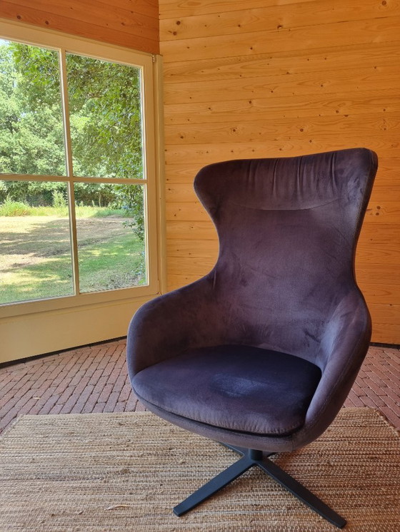 Image 1 of Sillón Peggy giratorio, suave tejido desenfundable Antracita