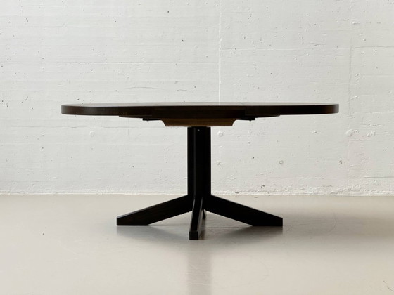 Image 1 of Mesa redonda de mediados de siglo de Girsberger en acabado oscuro, década de 1980