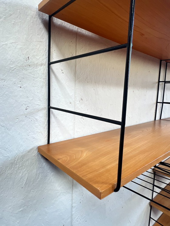 Image 1 of Étagère murale vintage en hêtre / système mural modulaire, Allemagne années 1970