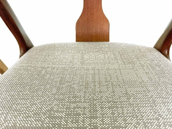 Image 1 of Set of 4 vintage cow horn chairs – Louis van Teeffelen, De Ploeg fabric