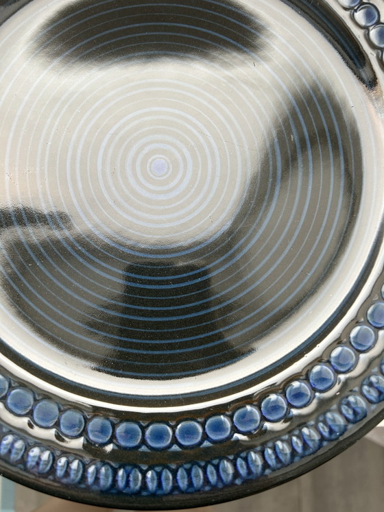 Ernestine Salerno Italy Onestini Blauw Vintage Art MCM Keramiek Presentatieschaal 28cm – Wanddecoratie (photo 5 of 5)