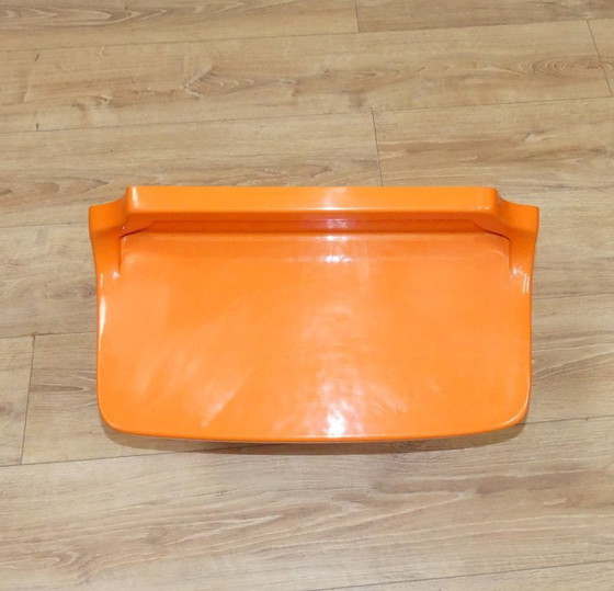 Image 1 of 1 di 2 Scaffale da parete in plastica arancione anni '70, spazio di archiviazione, anni '70, anni '60, metà secolo, vintage
