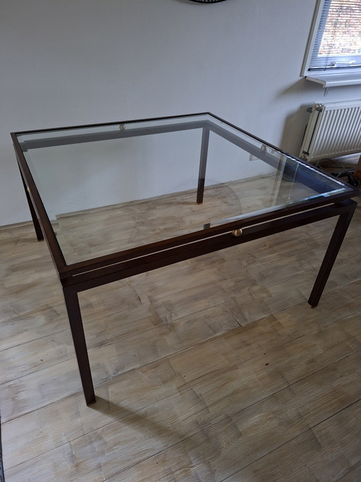 2 mesas de centro cuadradas con tablero de cristal – salontafels, Metal