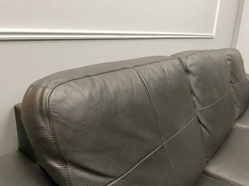 Sofá negro de 3 plazas (IKEA) – Imitación de cuero – 200 cm de ancho