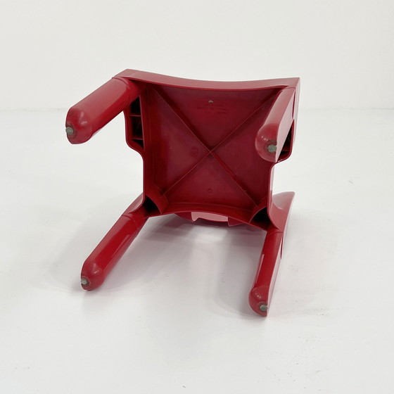 Image 1 of Red Model 4867 Universale Chair By Joe Colombo For Kartell, 1970S