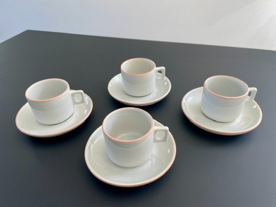 Image 1 of 4x tazas y platillos de diseño holandés Driehoek Huizen