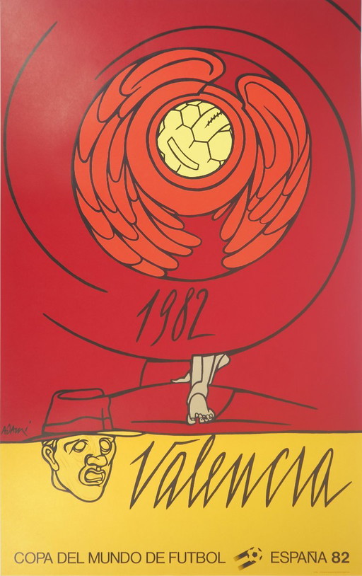 Valerio Adami: Valencia, Original signed lithograph poster – Paper