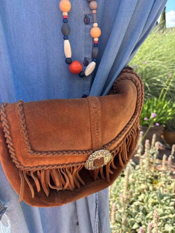 Image 1 of Original Ralph Lauren suede shoulder bag – cognac – good vintage condition