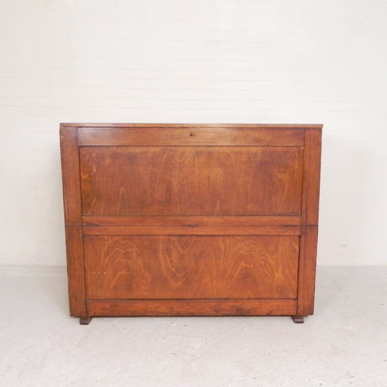 Pine school chart cabinet, architect's cabinet, map cabinet, 1930s, Storage cabinet, Wood, Brown (photo 7 of 25)
