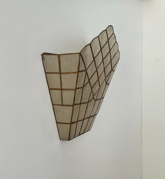 Image 1 of Wandlampe aus Perlmutt und Messing, Frankreich, 1970
