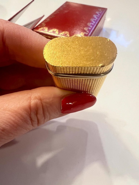 Image 1 of Original vintage Cartier Lighter gold-plated with Trinity ring made in 1983 with certificate, original box and case
