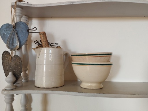 Pair of tiny earthenware coffee bowls/cups