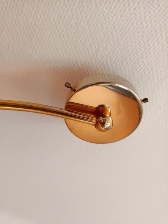 Image 1 of Vintage gouden metalen boog hanglamp, jaren 80