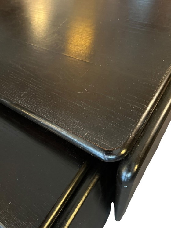 Image 1 of Ebonized dark brown nesting tables,1970s