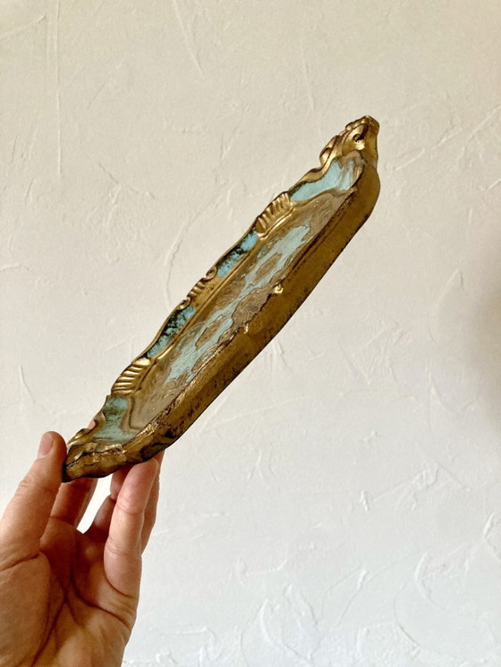 Image 1 of Pair of small Florentine trays in painted wood