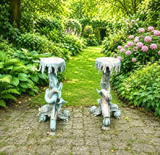 Monumental Rococo-style Bronze Pedestals