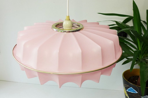 Rare vintage hanging lamp 60s 70s space age lamp pink Lars Schiøleri Hoyrup