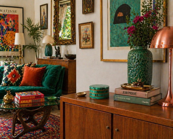 Image 1 of Scatola vintage in malachite e ottone