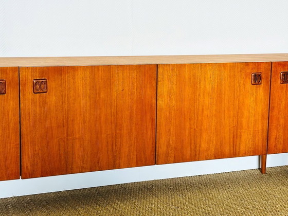 Image 1 of Scandinavian teak sideboard with 4 doors and tapered legs, 1960