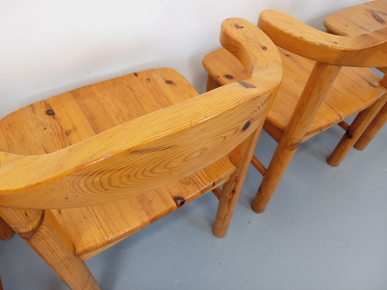 Image 1 of Suite von 4 Sesseln im Stil von Rainer Daumiller aus Kiefer aus den 60er 70er Jahren