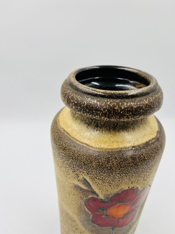 Image 1 of Scheurich vase, shape 517, floral decoration by Heinz Siery