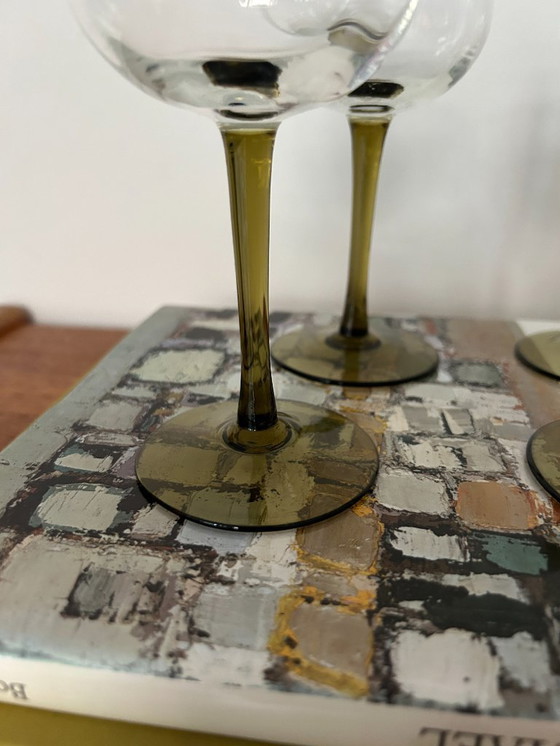 Image 1 of 4 bicchieri da vino vintage tedeschi della Mosella verdi