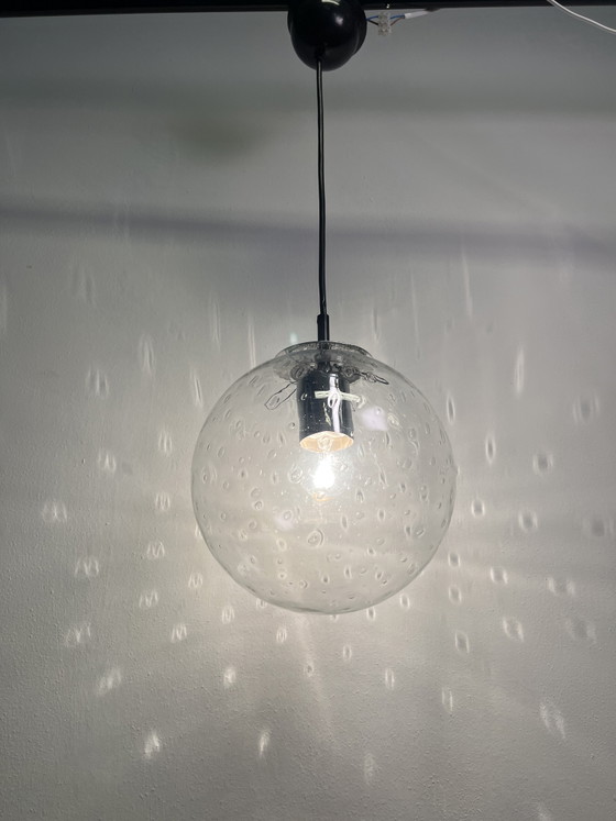 Vintage RAAK Amsterdam Bubble Glass Globe Hanglamp – Dutch Design jaren 70 – Hanglampen, Metal (photo 2 of 15)
