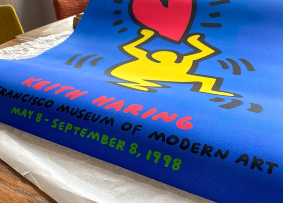 Image 1 of Keith Haring - Exposition au San Francisco Museum of Modern Art en 1998 - Affiche 70 x 100 cm