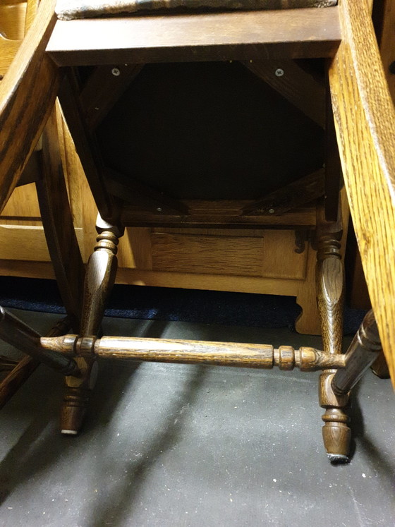 Image 1 of 6 eiken eetkamer stoelen 
