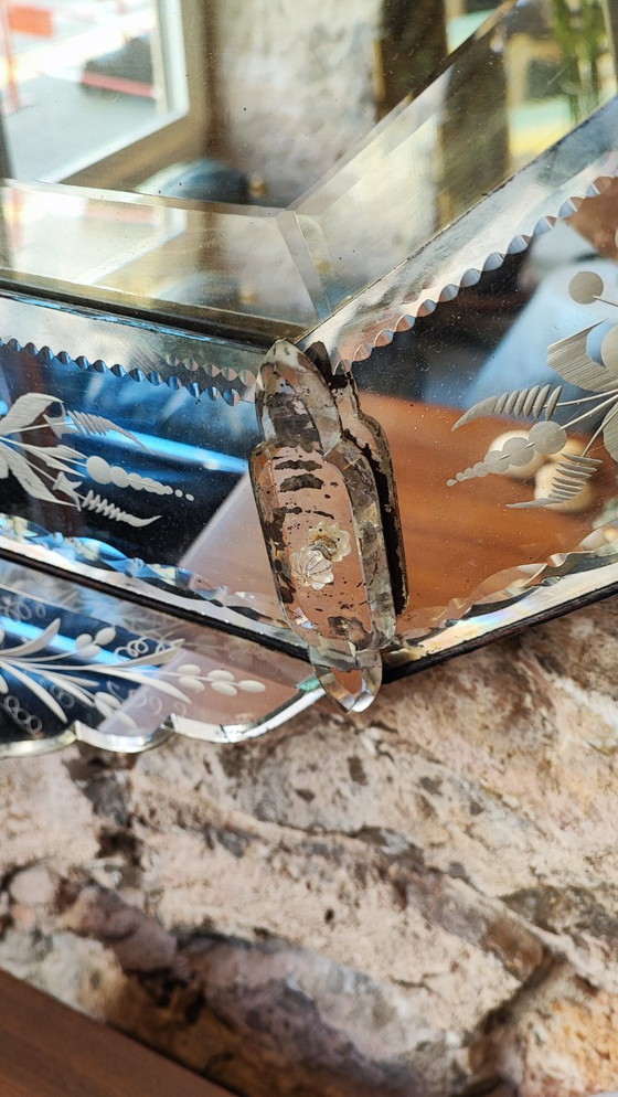 Image 1 of Specchio veneziano in vetro di Murano - XIX secolo