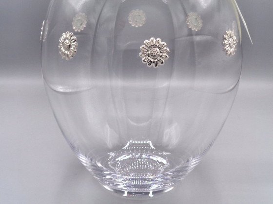 Image 1 of Glass Vase with 925 Silver Flowers