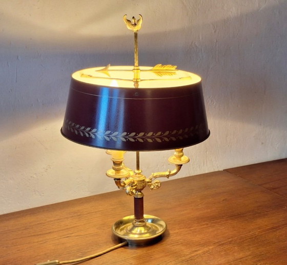 Image 1 of Lampe de table en laiton Maison Lucien Gau, style français milieu du siècle