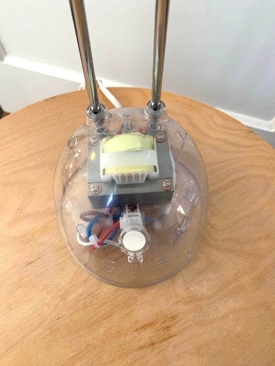 Image 1 of Lampada da scrivania vintage trasparente – telescopica regolabile (Massiccia, anni '80-'90