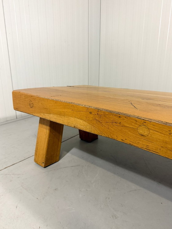 Image 1 of Brutalist robust hardwood coffee table 1960s
