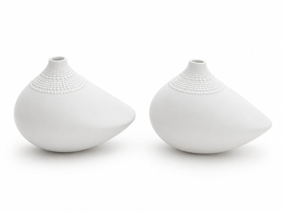 Image 1 of Juego de jarrones de porcelana Wirkkala 'Pollo' de mediados de siglo.