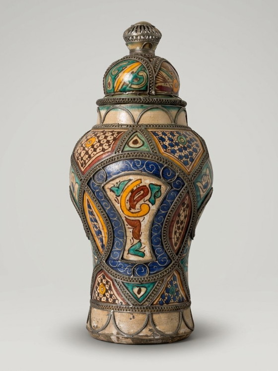 Große marokkanische Potiche aus Keramik und Metall – 38 cm – Dekorative Objekte, Ceramic (photo 3 of 15)