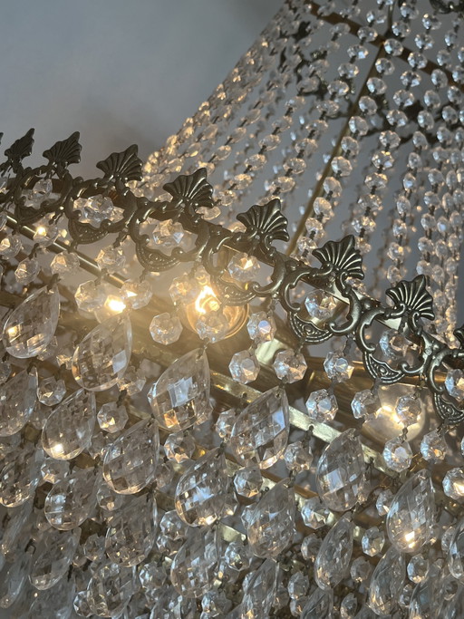 XL franse echt kristallen vintage zakkroonluchter hanglamp