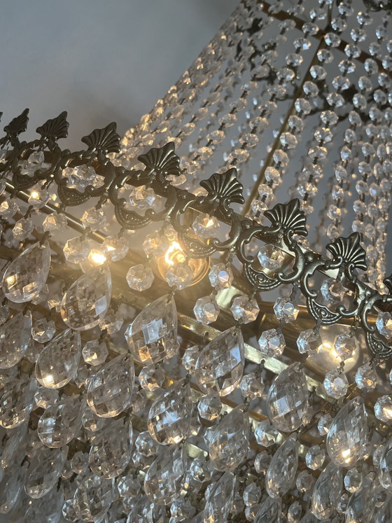 Image 1 of XL franse echt kristallen vintage zakkroonluchter hanglamp